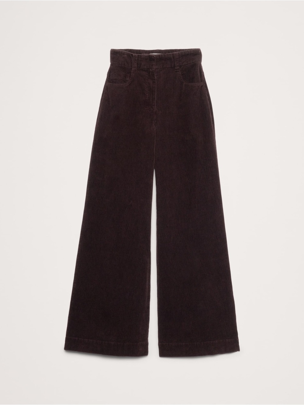 Banana Republic Relaxed High-Rise Wide-Leg Dark Brown Corduroy Pant, Size 6